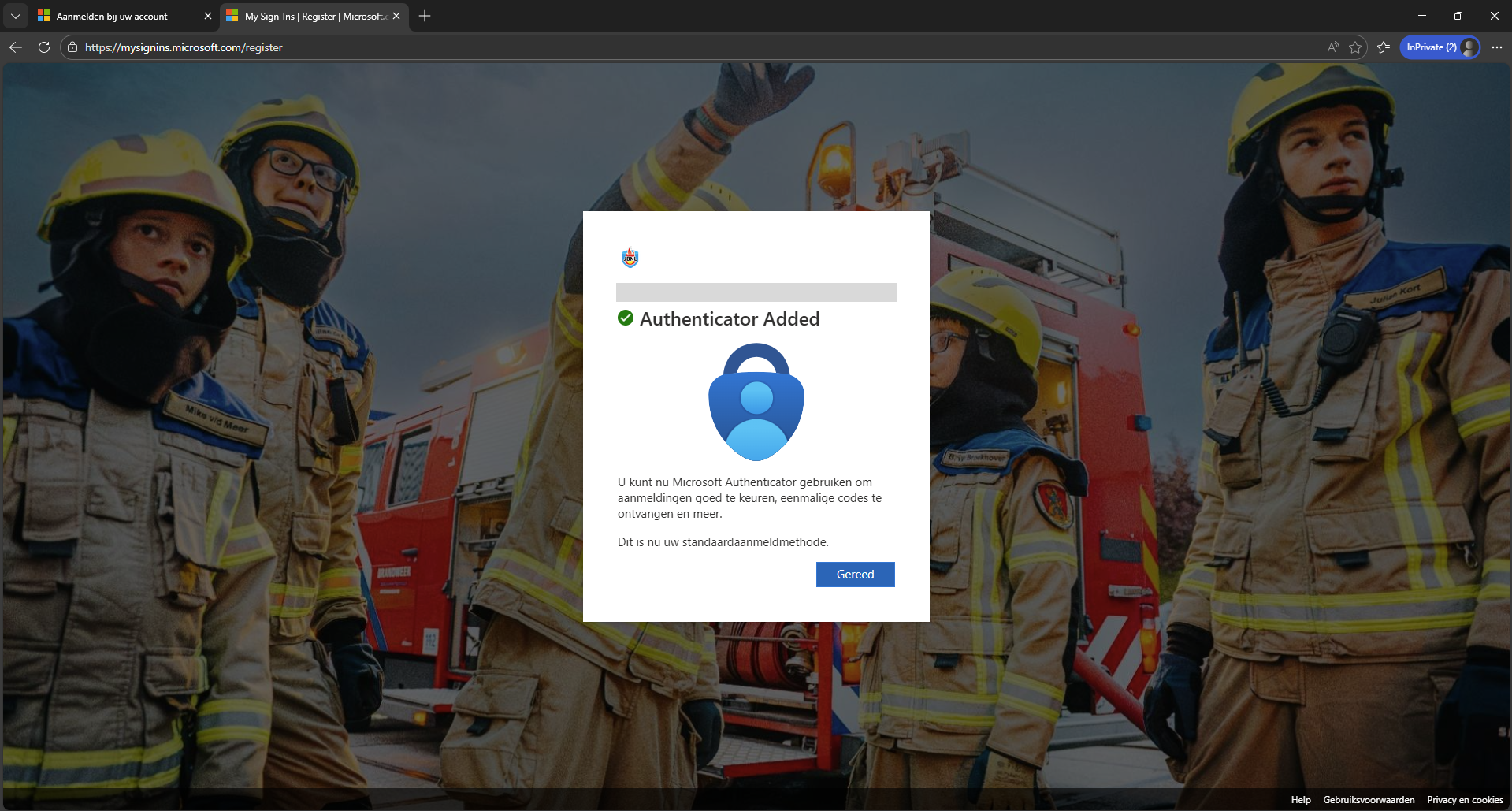 Afbeelding multi-factor-authenticator geslaagd